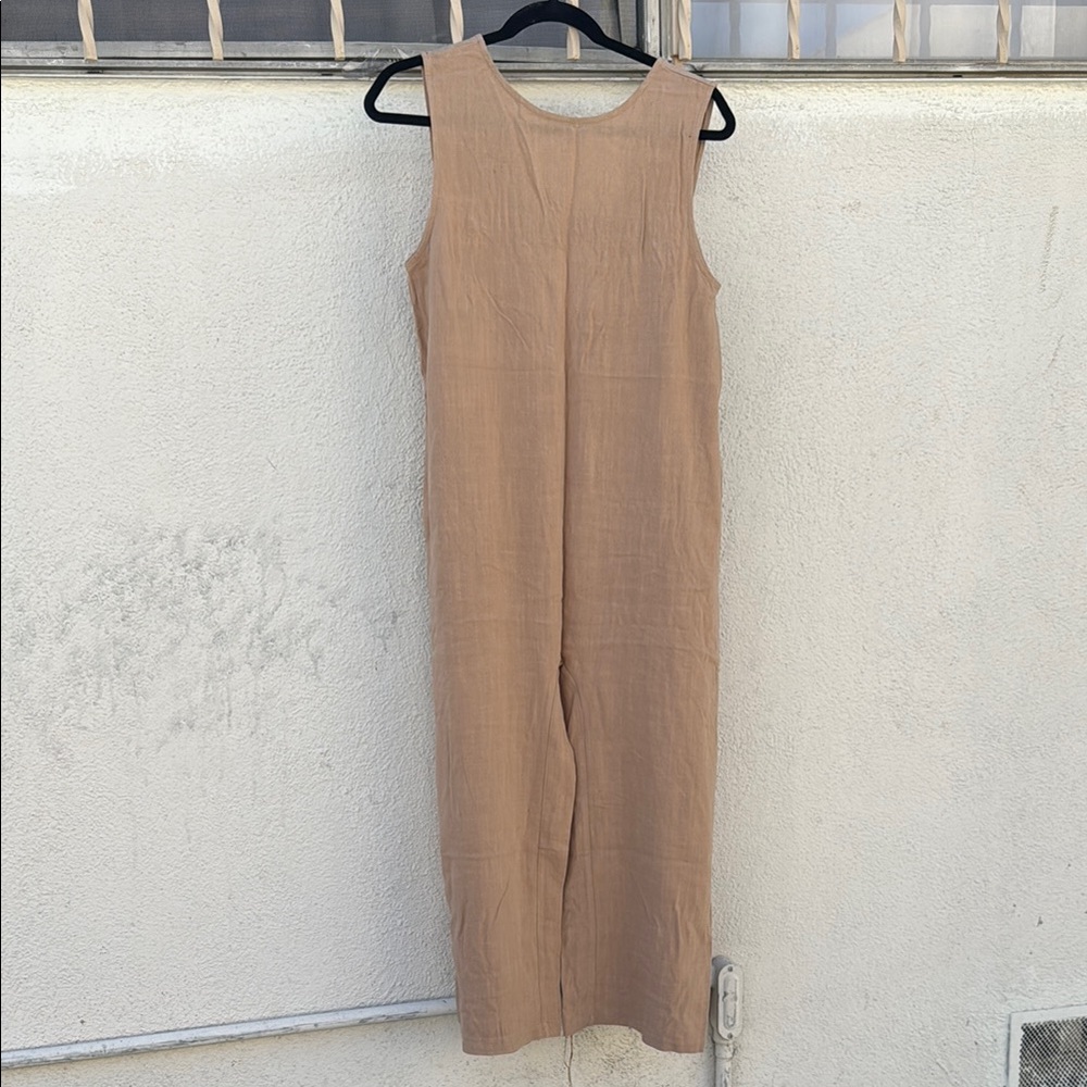 Elegant Tan Sleeveless Jumpsuit